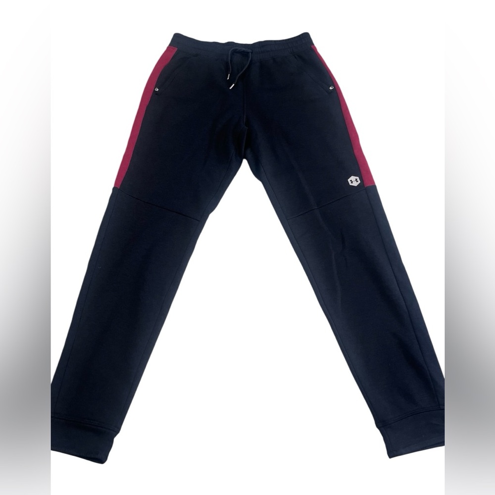 Under Armour Celliant Pants Zipper Pockets Gathered Ankles Large Black And Red